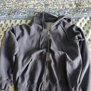 Brandy Melville Gray Zip-Up Hoodie